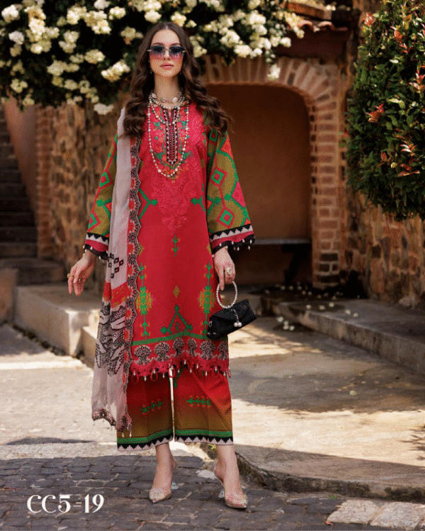 Golden Olive – Unstitched 3-Piece Lawn Suit - Image 6